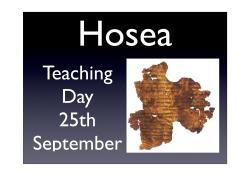 Hosea Teaching Day Recordings